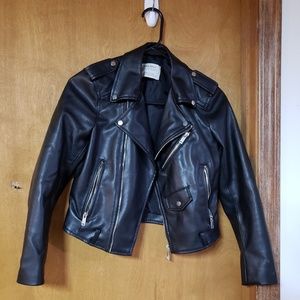 Cropped moto jacket